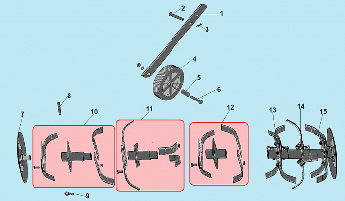 5 ФРЕЗЫ КУЛЬТИВАТОР CHAMPION ВC7712