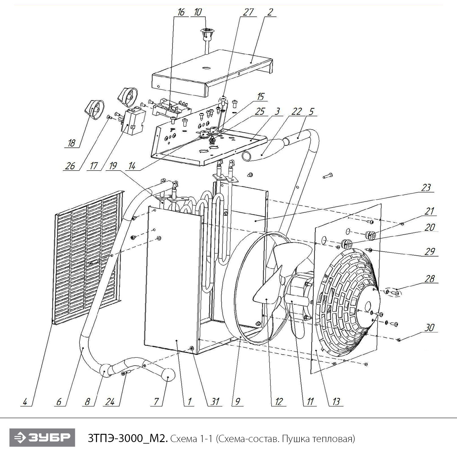 Пушка тепловая, М2 ЗТПЭ-3000_М2